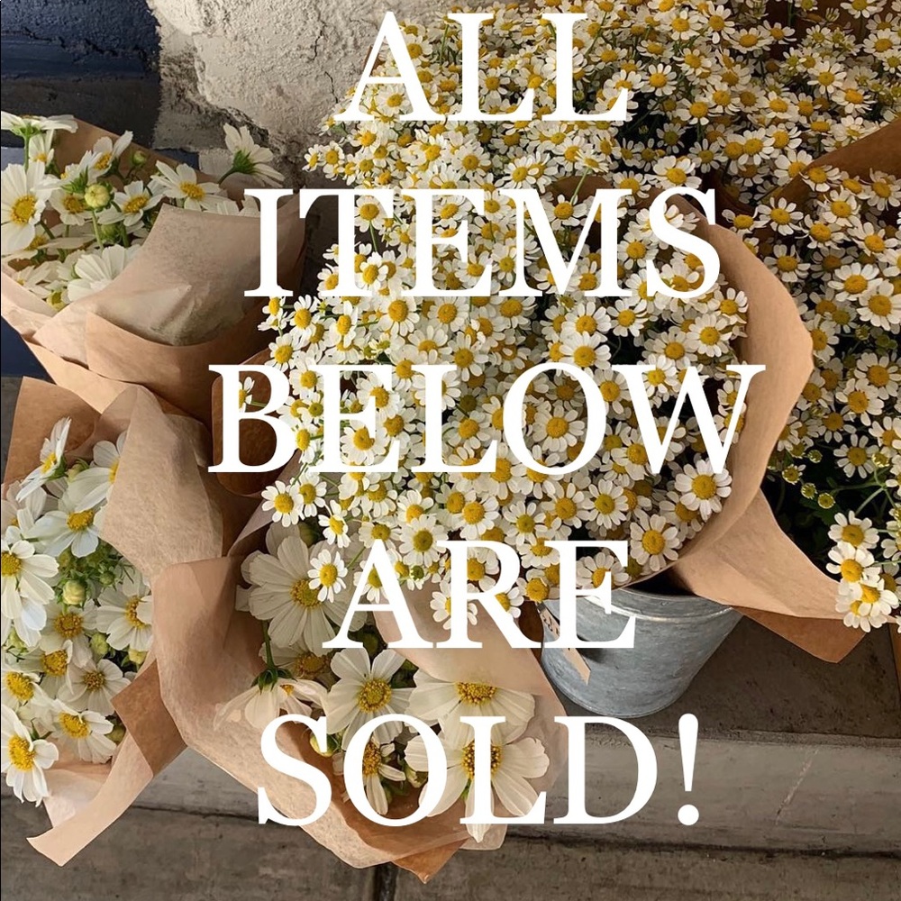 ALL ITEMS BELOW ARE SOLD